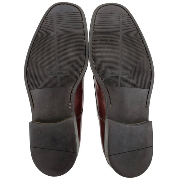 Santoni Italy Brown Leather Dress Shoes Men size 9 Classic Cap-toe Derby Oxfords - Picture 3 of 9